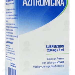 AZITROMICINA. SUSPENSIÓN Cada 5 ml de suspensión contienen: Azitromicina 200 mg Frasco con polvo para reconstituir 10 ml.